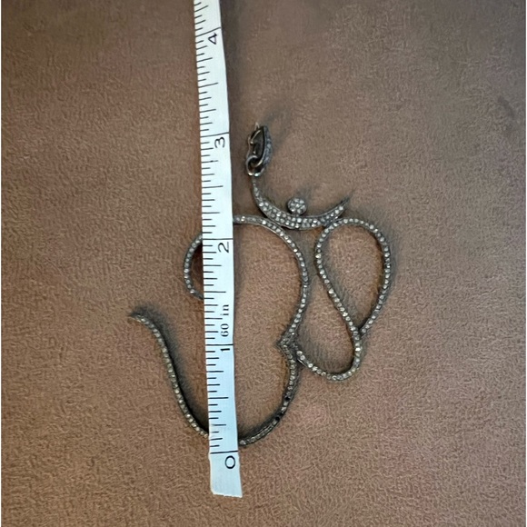 Natural Pave Diamond Large OHM Charm with Removable Diamond Bail - Picture 7 of 7